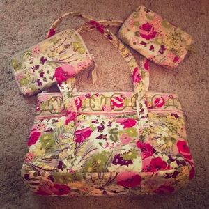 Vera Bradley purse, wallet, makeup bag set
